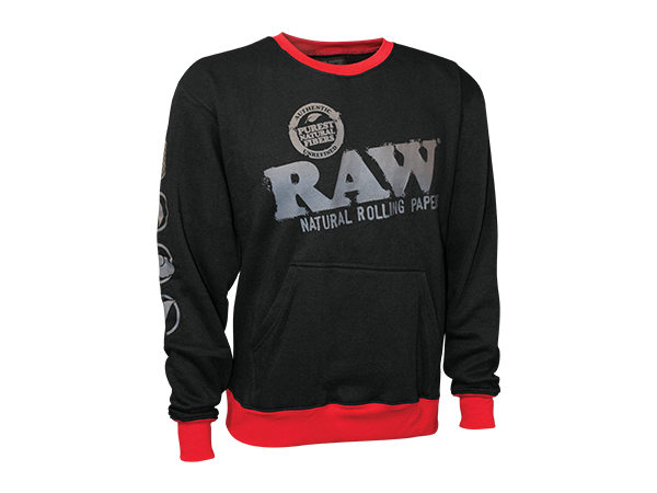 Raw Crew Neck Pull Over (Black/Red)