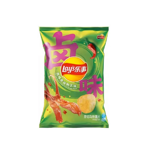 Lays Hot & Spicy Braised Duck Tongue | 🇨🇳 China