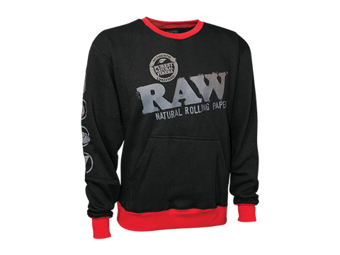 Raw Crew Neck Pull Over (Black/Red)