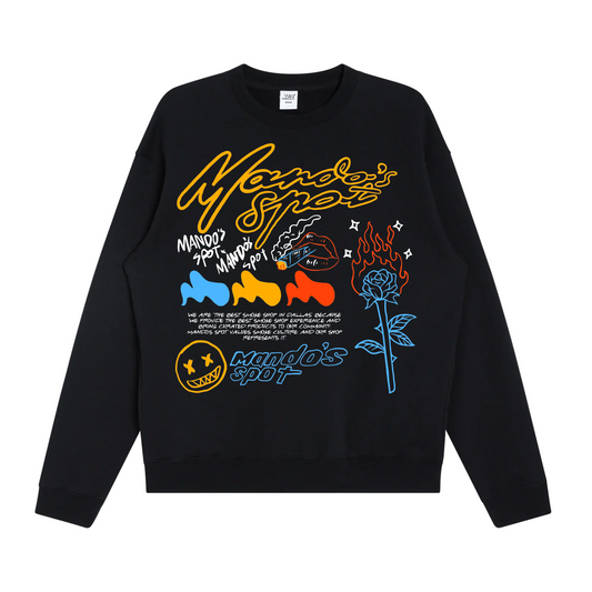 Mandos Spot Smokebreak Rose Crewneck